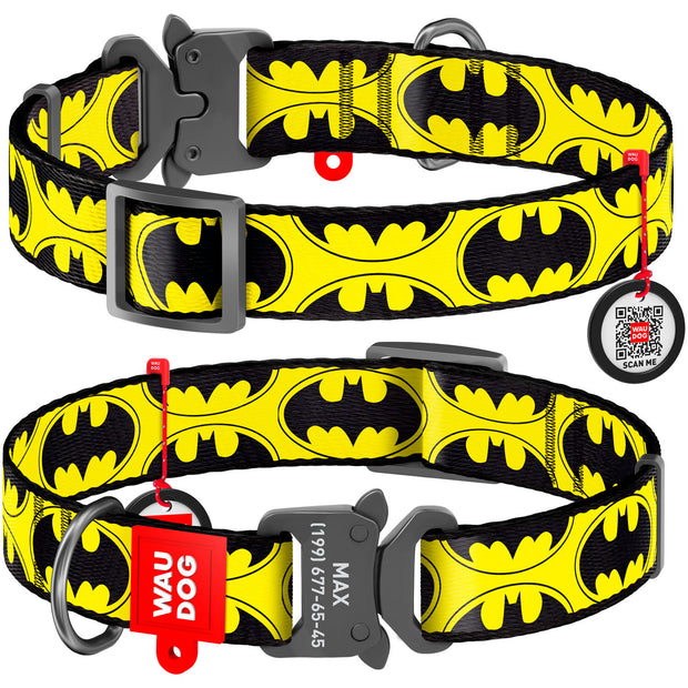 Waudog Batman Logo NylonCollar
