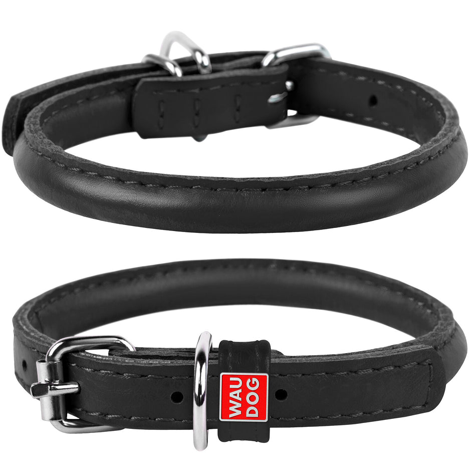 Waudog Round Leather Collar Small