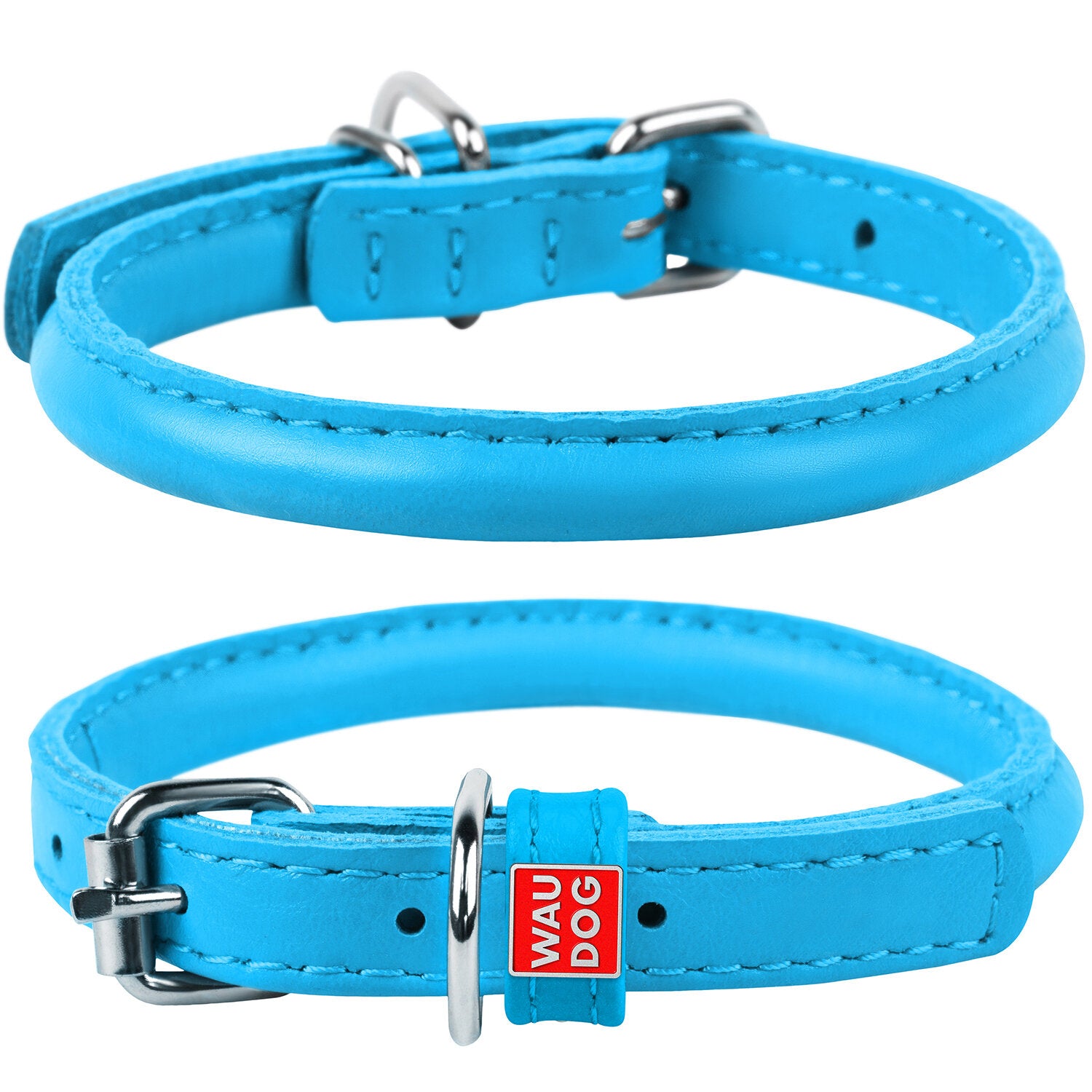 Waudog Round Leather Collar Small