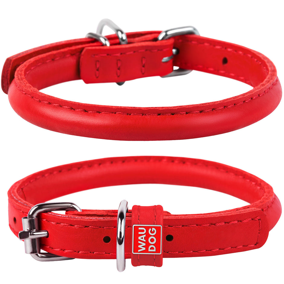 Waudog Round Leather Collar Small