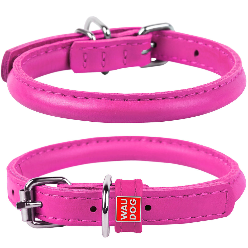 Waudog Round Leather Collar Small