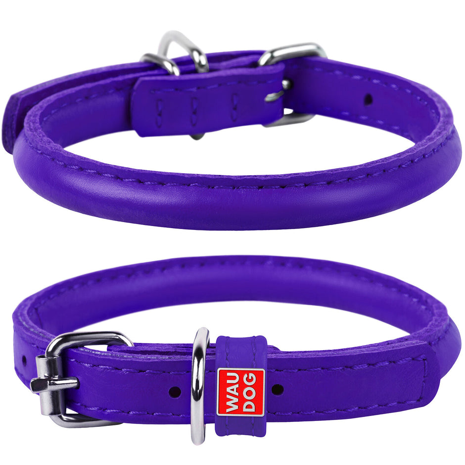 Waudog Round Leather Collar Small