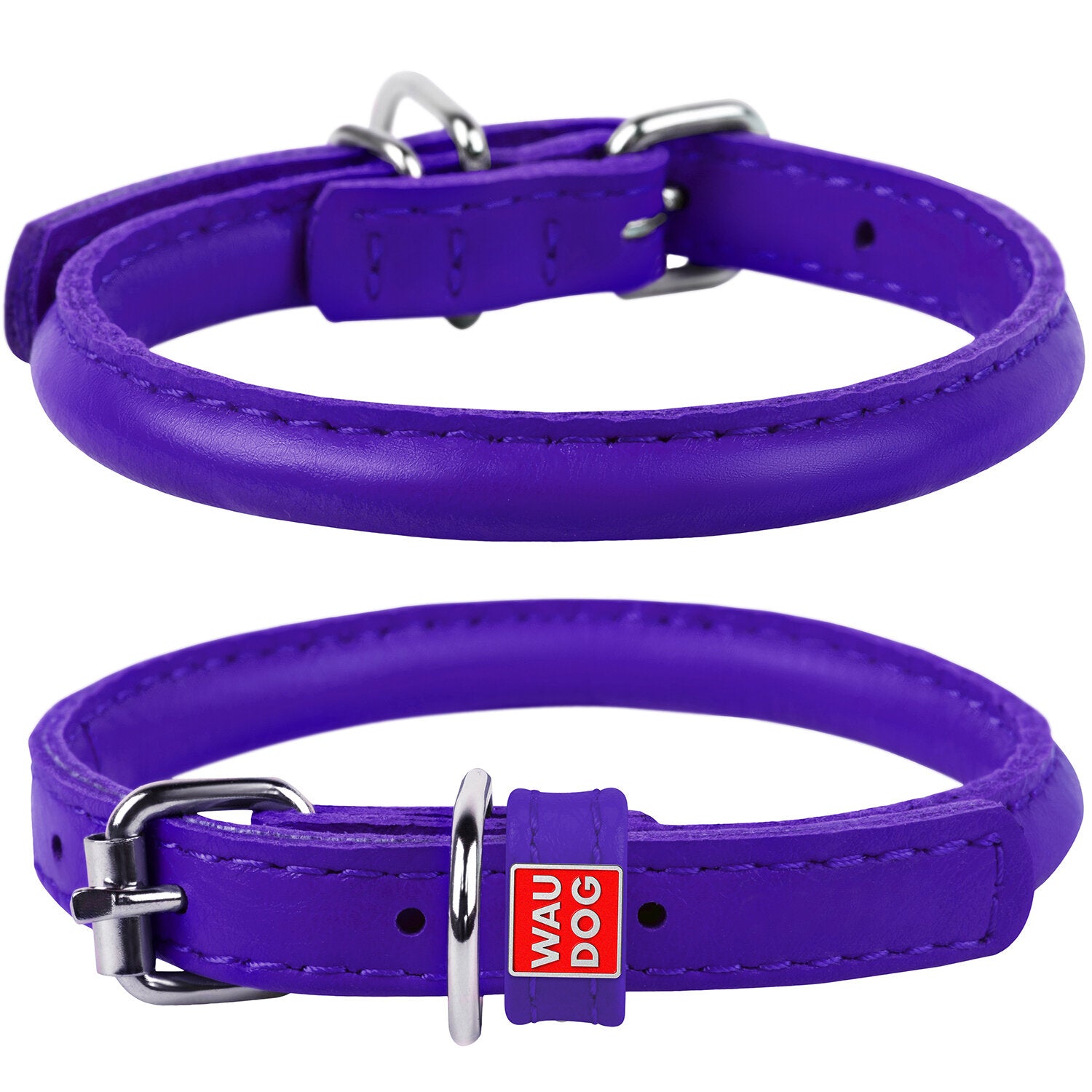 Waudog Round Leather Collar Small