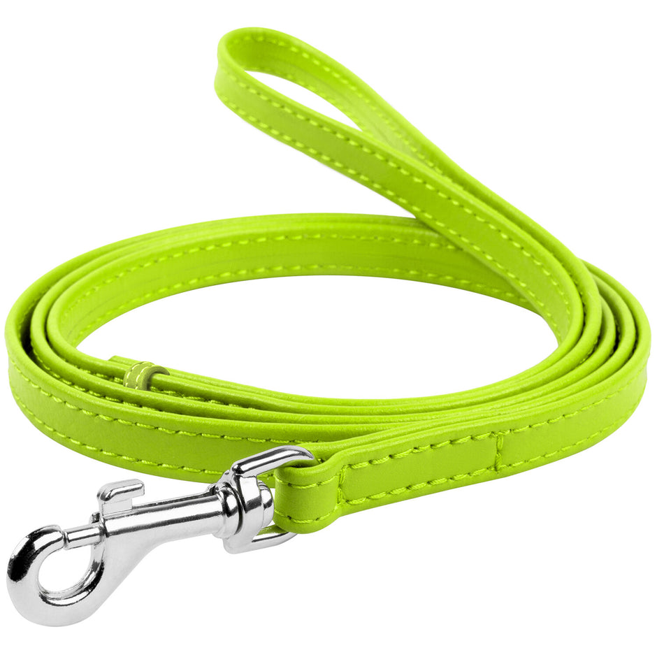 Waudog Leather Snap Leash 9mm - Green image