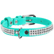 Waudog Crystal Leather Dog Collar