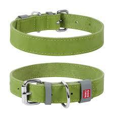 WAUDOG Classic Leather Dog Collar Medium - Green image