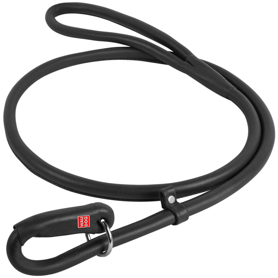 Waudog Leather Slip Leash 6mm - Black image