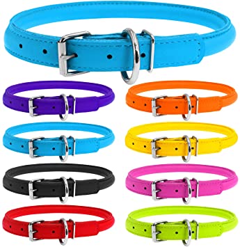 Waudog Round Leather Collar XXSmall