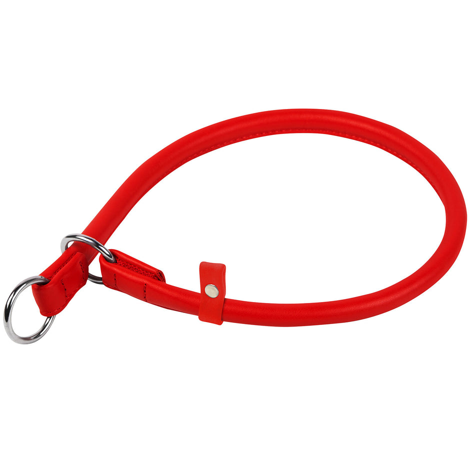 Waudog Leather Slip Collar Medium - Red image