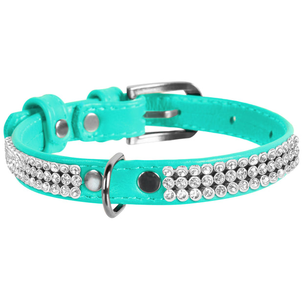 Waudog Crystal Leather Collars XSmall - Mint image