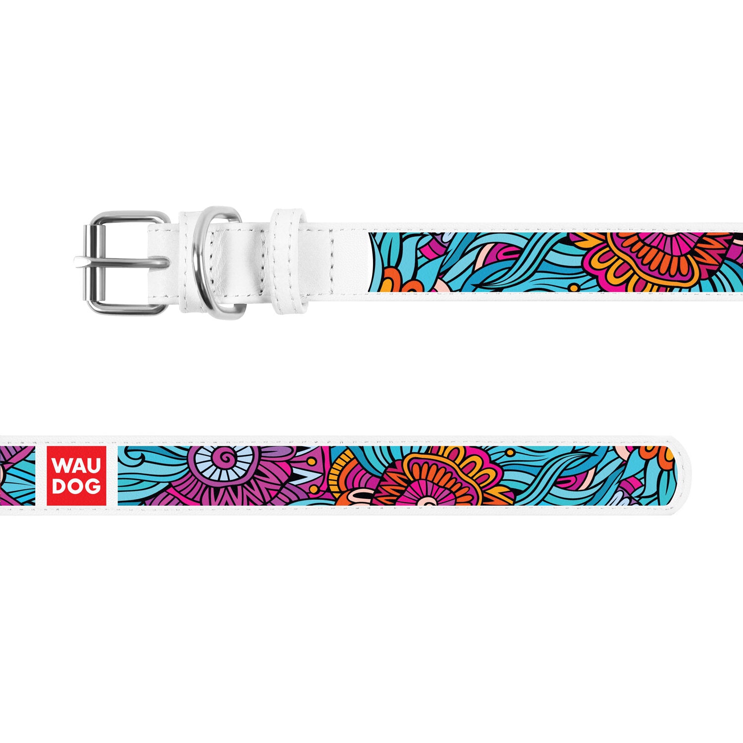 Waudog Summer White Leather Collars