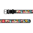 Waudog Donuts Black Leather Dog Collar