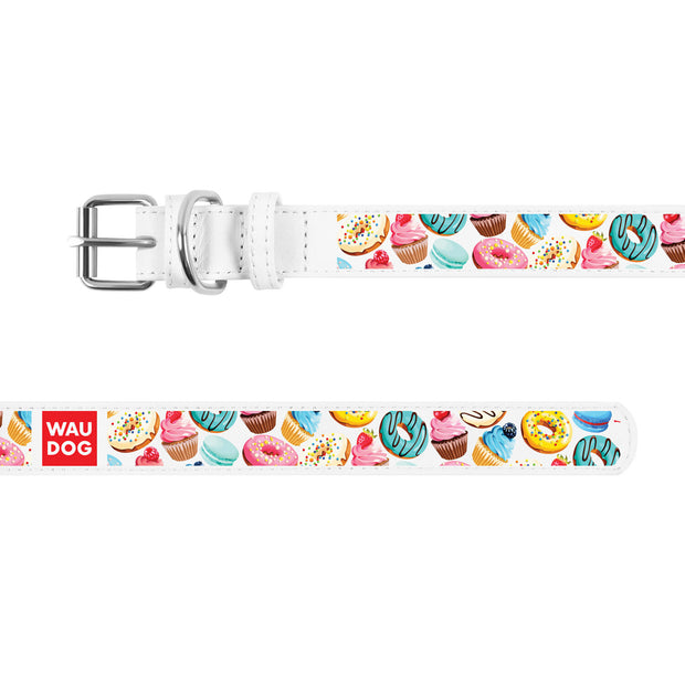 Waudog Donuts White Leather/Collar