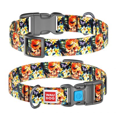 Waudog Glamorous Skulls Collar