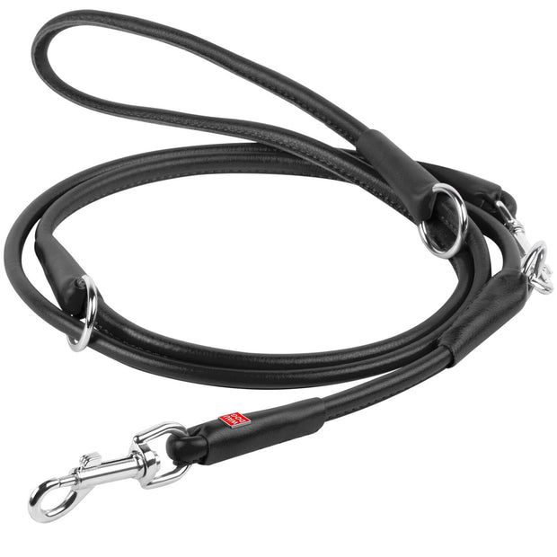 WAUDOG GLAMOUR Soft Leather Adjustable Clip Leash - Width 10mm