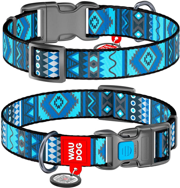 WAUDOG Ethno-Blue Nylon Collar