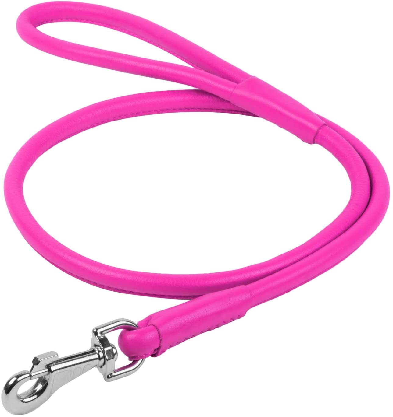 Waudog Round Leather Clip Leash - Size: Width : 6mm Length 183cm