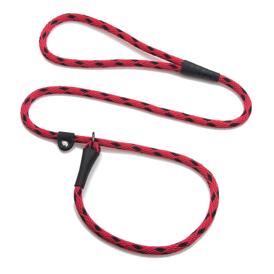 Mendota British Style Small Slip Leash 10mm x 1.8m - Black Ice Red image
