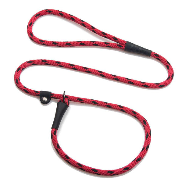 Mendota British Style Small Slip Leash 10mm x 1.8m - Black Ice Red image