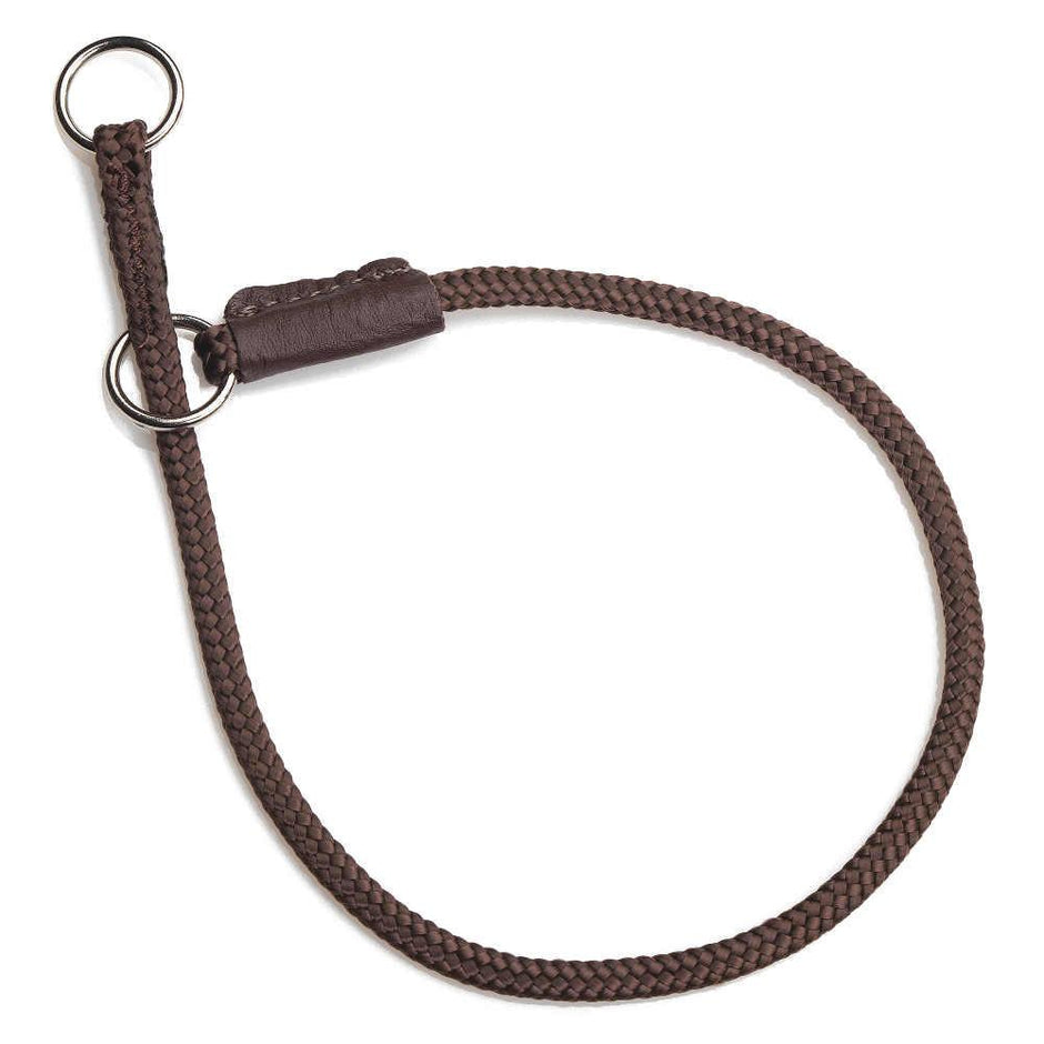 Mendota Pet Dog Show Fine Slip Collar 51cm - Dark Brown image