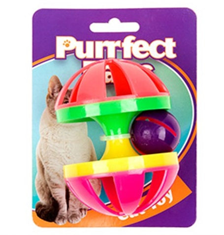 Purrfect Paws Cat Toy Plastic Carousel with Ball