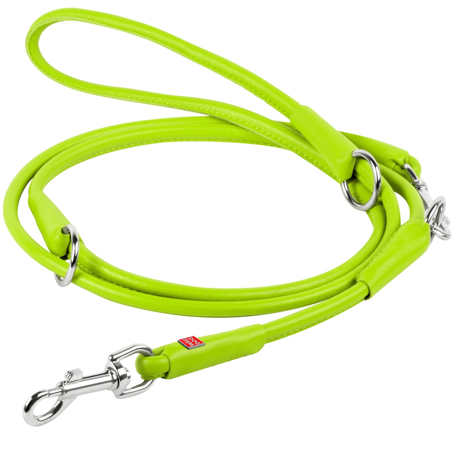 Waudog Adjustable Leather Leash - Green image