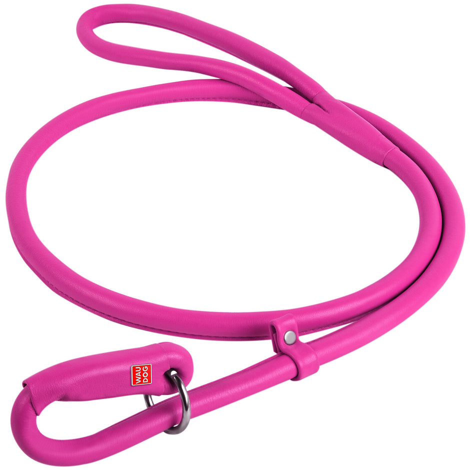 Waudog Leather Slip Leash 6mm - Hot Pink image