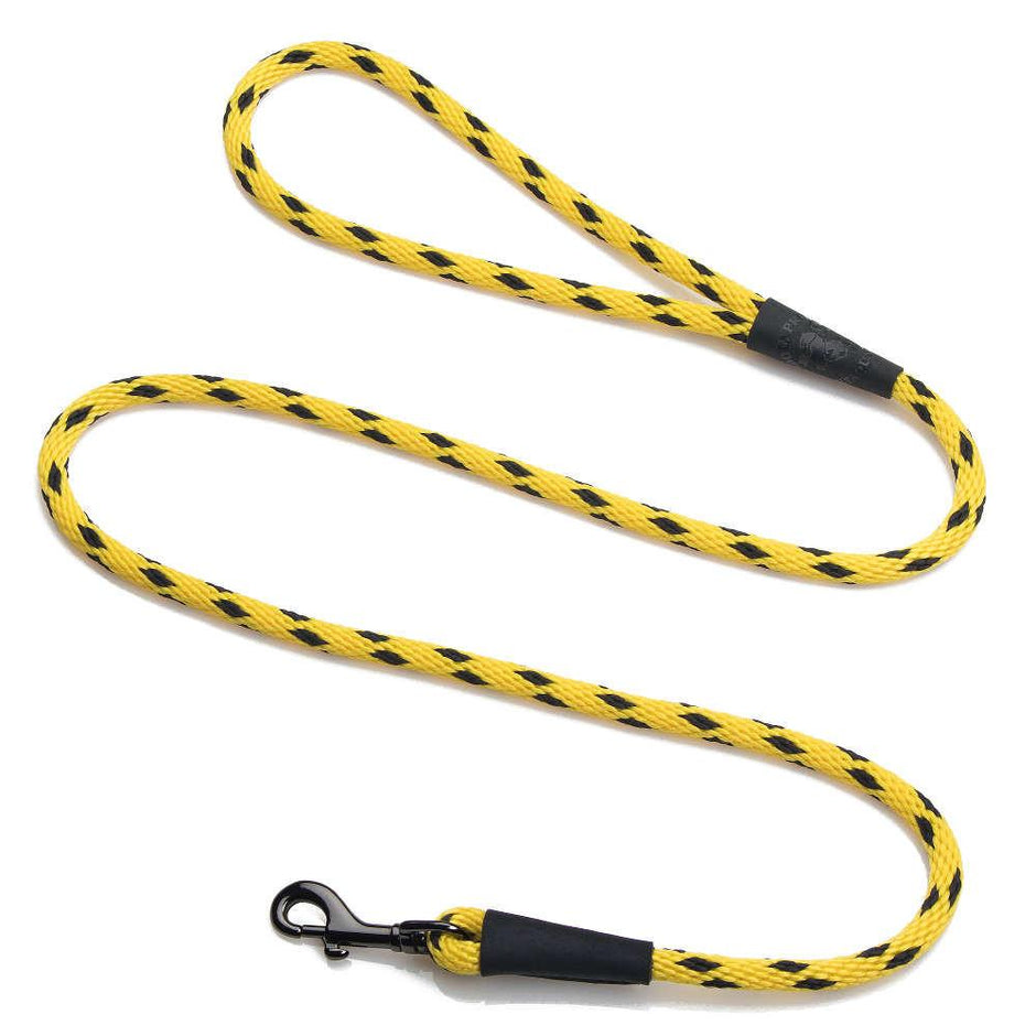 Mendota Pet Small Clip Leash 10mm x 1.8m - Black Ice - Yellow image