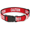  Buckle Down Reactive Warnings Dog Collar CAUTION