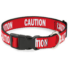  Buckle Down Reactive Warnings Dog Collar CAUTION