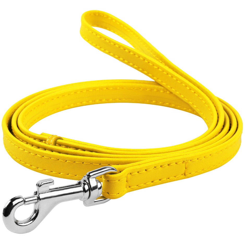 Waudog Leather Snap Leash 9mm - Yellow image