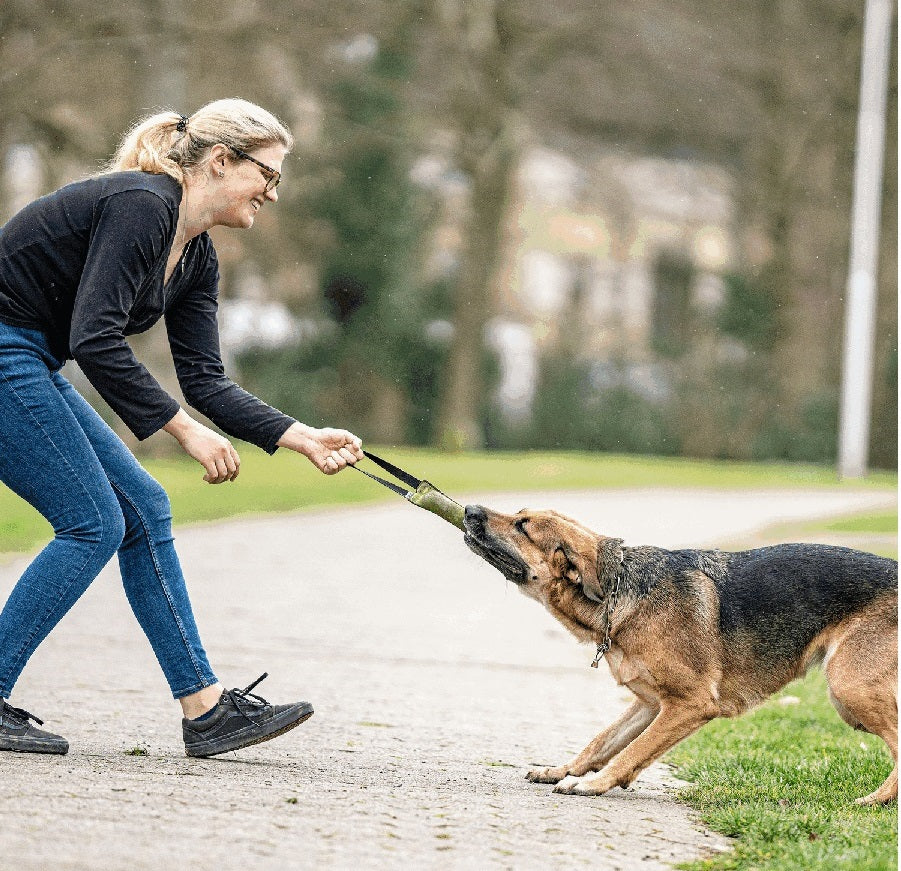Herm Sprenger Leather Bite Tug Dog Toy