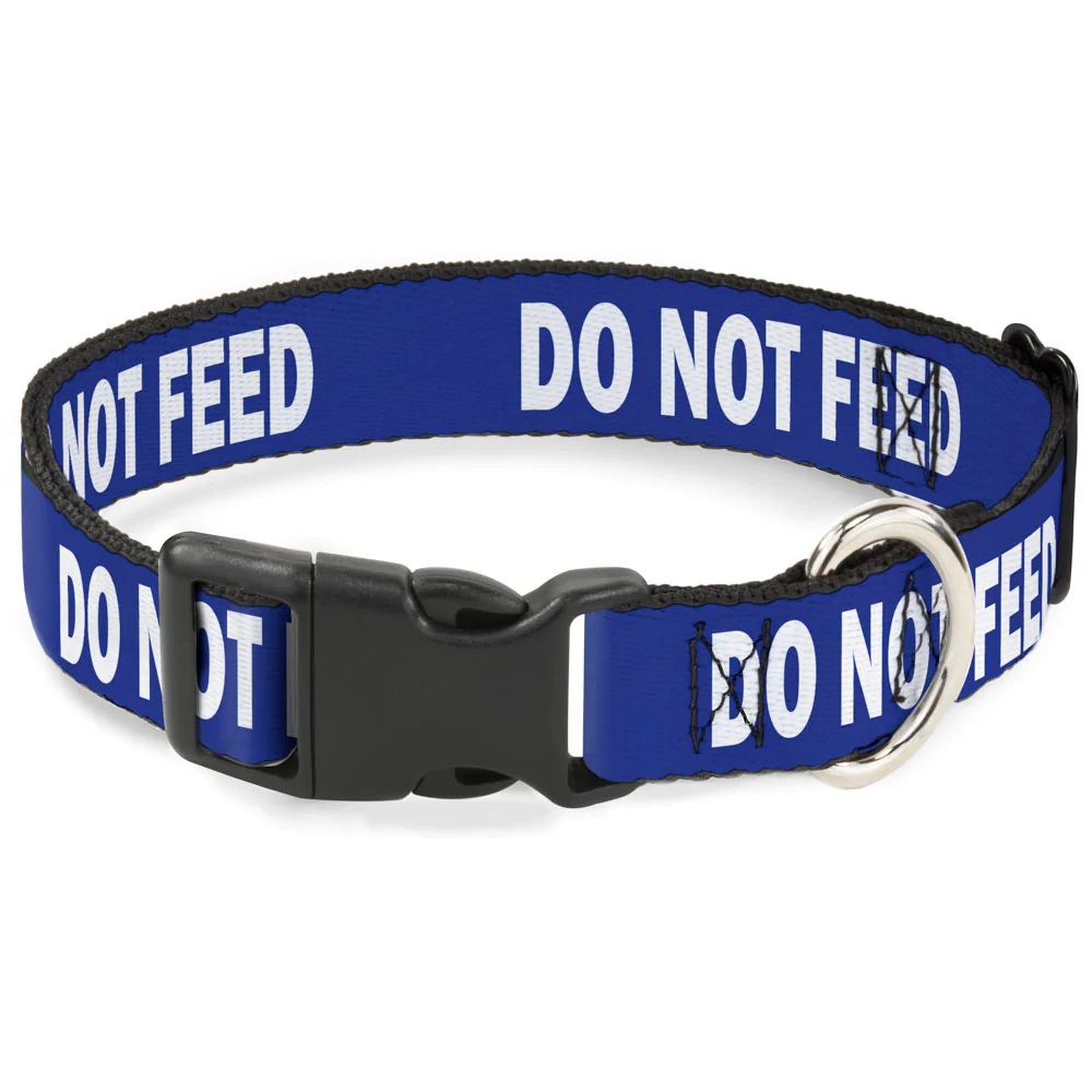 DO NOT FEED Blue Colour Coded, blue white collar